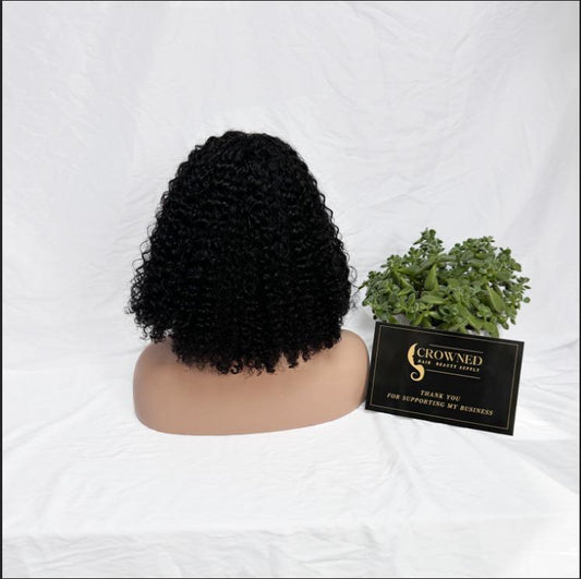 READY TO GO BOUNCY JERRY CURL GLUELESS MINIMALIST LACE WIG WITH BANGS